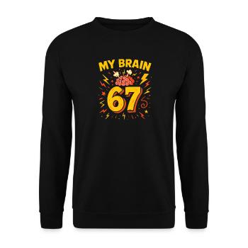 Six Seven Italian Brainrot Brain Humor Meme Funny - Unisex Sweatshirt - black - Front - Alina (178cm) & Michal (187cm)