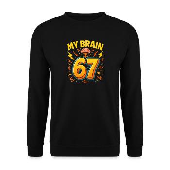 Six Seven Italian Brainrot Brain Humor Meme Funny - Unisex Sweatshirt - black - Front - Alina (178cm) & Michal (187cm)