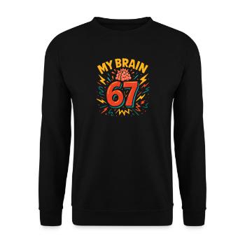 Six Seven Italian Brainrot Brain Humor Meme Funny - Unisex Sweatshirt - black - Front - Alina (178cm) & Michal (187cm)