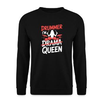 Je suis la Drummer Queen Drum Set Drum Drôle Drummer Girl - Sweat-shirt Unisexe - noir - Devant - Alina (178cm) & Michal (187cm)