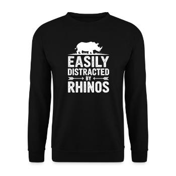 Paroles des rhinocéros : Don drôle de rhinocéros - Sweat-shirt Unisexe - noir - Devant - Alina (178cm) & Michal (187cm)