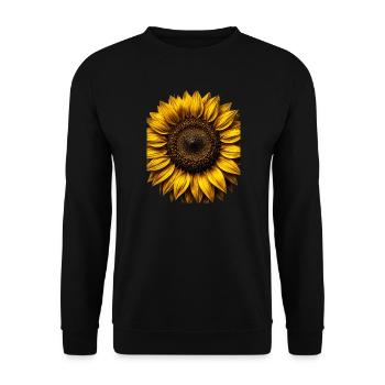Graphismes de tournesols jaunes Fleurs de tournesol - Sweat-shirt Unisexe - noir - Devant - Alina (178cm) & Michal (187cm)