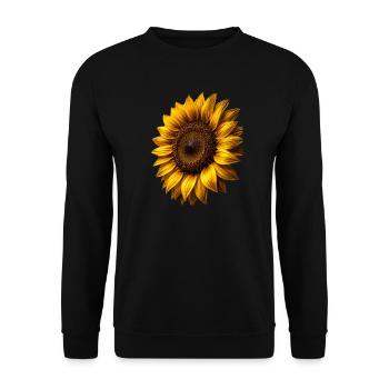 Graphismes de tournesols jaunes Fleurs de tournesol - Sweat-shirt Unisexe - noir - Devant - Alina (178cm) & Michal (187cm)