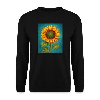 Graphismes de tournesols jaunes Fleurs de tournesol - Sweat-shirt Unisexe - noir - Devant - Alina (178cm) & Michal (187cm)