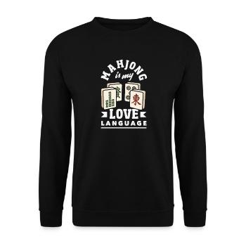 It's Mahjong Time - Unisex Sweatshirt - black - Front - Alina (178cm) & Michal (187cm)