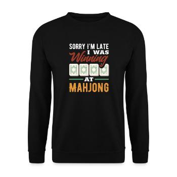 It's Mahjong Time - Unisex Sweatshirt - black - Front - Alina (178cm) & Michal (187cm)