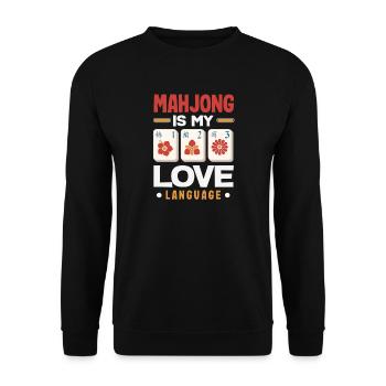 It's Mahjong Time - Unisex Sweatshirt - black - Front - Alina (178cm) & Michal (187cm)