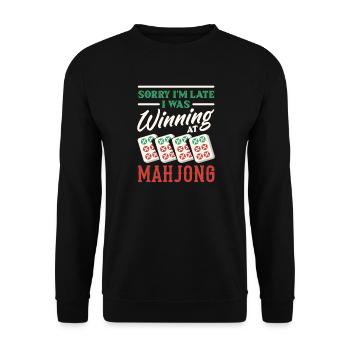 It's Mahjong Time - Unisex Sweatshirt - black - Front - Alina (178cm) & Michal (187cm)