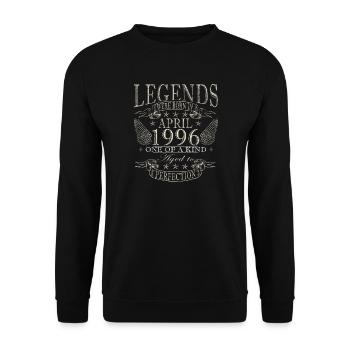 30th Anniversary April 1996 Vintage Gift - Unisex Sweatshirt - black - Front - Alina (178cm) & Michal (187cm)