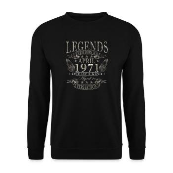 Cadeau d’anniversaire d’avril 1971 rétro avril 1971 - Sweat-shirt Unisexe - noir - Devant - Alina (178cm) & Michal (187cm)