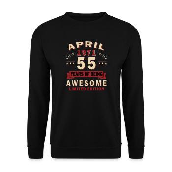 Cadeau d’anniversaire d’avril 1971 rétro avril 1971 - Sweat-shirt Unisexe - noir - Devant - Alina (178cm) & Michal (187cm)