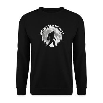 Bigfoot, Sasquatch, yéti, créatures cryptides, grand pied. - Sweat-shirt Unisexe - noir - Devant - Alina (178cm) & Michal (187cm)