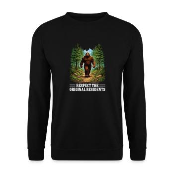 Bigfoot, Sasquatch, yéti, créatures cryptides, grand pied. - Sweat-shirt Unisexe - noir - Devant - Alina (178cm) & Michal (187cm)