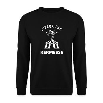 J'peux pas j'ai kermesse - Sweat-shirt Unisexe - noir - Devant - Alina (178cm) & Michal (187cm)