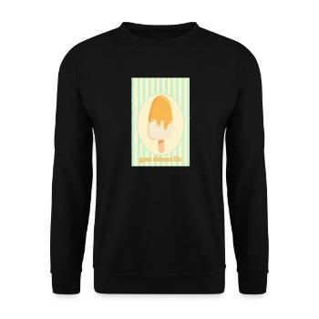 Ganz dünnes Eis Retro Sommer Eis Design - Unisex Pullover - Schwarz - Vorne - Alina (178cm) & Michal (187cm)