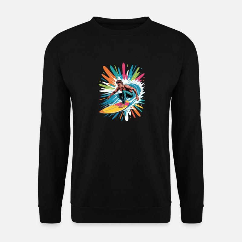 Colorful Surfer Watercolors Splashes Graffiti - Unisex Sweatshirt - black