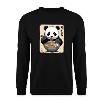 Panda Ramen Feast - Unisex Sweatshirt - black - Front - Alina (178cm) & Michal (187cm)
