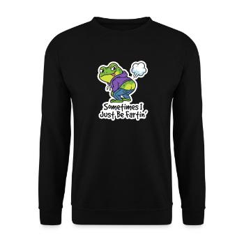 Giggle Frog Hoodie Saying - Unisex Sweatshirt - black - Front - Alina (178cm) & Michal (187cm)