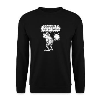 Dino Fart Moment Tee - Unisex Sweatshirt - black - Front - Alina (178cm) & Michal (187cm)
