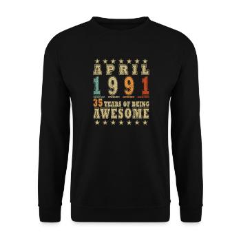 Avril 1991 : 35 ans d’Awesome - Sweat-shirt Unisexe - noir - Devant - Alina (178cm) & Michal (187cm)