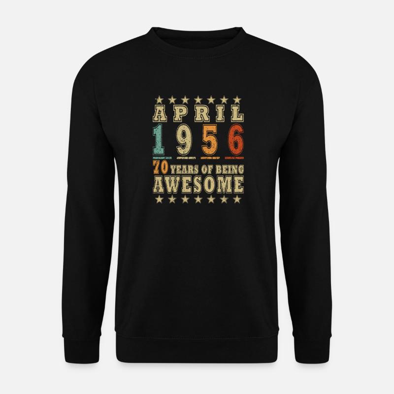 April 1956 – 70 Jahre Awesome - Unisex Pullover - Schwarz