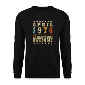 Jubilee year April 1976 - Unisex Sweatshirt - black - Front - Alina (178cm) & Michal (187cm)