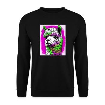 Alpaca - Unisex Sweatshirt - black - Front - Alina (178cm) & Michal (187cm)