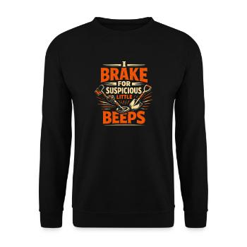 I brake for beeps | Probing Humor - Unisex Sweatshirt - black - Front - Alina (178cm) & Michal (187cm)