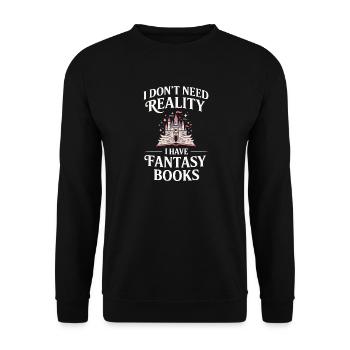 Lecteur de contes de fées de livres fantastiques Lecture drôle de rat de bibliothèque - Sweat-shirt Unisexe - noir - Devant - Alina (178cm) & Michal (187cm)