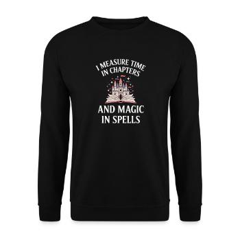 Magic Spells Fairytale Castle Bookworm Magic - Unisex Sweatshirt - black - Front - Alina (178cm) & Michal (187cm)