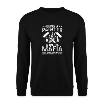 House Painter Hilarious Designs Unique Gifts - Unisex Pullover - Schwarz - Vorne - Alina (178cm) & Michal (187cm)