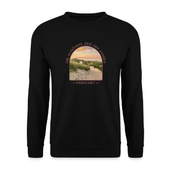 Die Schönste Zeit Des Jahres Fehmarn Ostsee - Unisex Pullover - Schwarz - Vorne - Alina (178cm) & Michal (187cm)