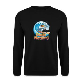 Dodo Rien de drôle Surf Dodo Oiseau Été - Sweat-shirt Unisexe - noir - Devant - Alina (178cm) & Michal (187cm)