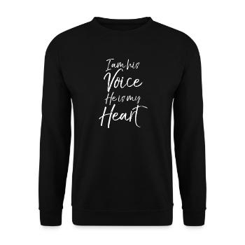 I Am His Voice, He Is My Heart - Unisex Sweatshirt - black - Front - Alina (178cm) & Michal (187cm)