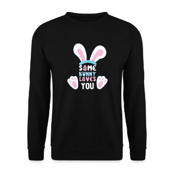 Ein Kaninchen liebt dich - Unisex Pullover - Schwarz - Vorne - Alina (178cm) & Michal (187cm)
