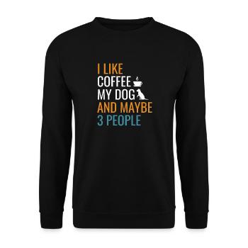 Coffee Dog und vielleicht 3 Personen - Unisex Pullover - Schwarz - Vorne - Alina (178cm) & Michal (187cm)
