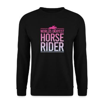 Der beste Pferdereiter der Welt - Unisex Pullover - Schwarz - Vorne - Alina (178cm) & Michal (187cm)