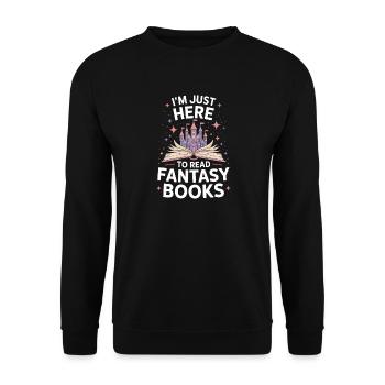 Ici seulement à cause des livres de fantasy - Sweat-shirt Unisexe - noir - Devant - Alina (178cm) & Michal (187cm)