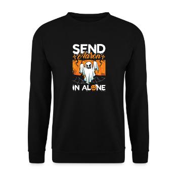 Dicton anglais d’Halloween de Chasseur de Fantômes - Sweat-shirt Unisexe - noir - Devant - Alina (178cm) & Michal (187cm)