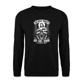 Art du moteur de moto Holy Trinity - Sweat-shirt Unisexe - noir - Devant - Alina (178cm) & Michal (187cm)