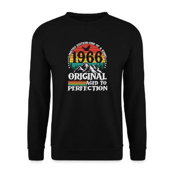 Original 1966 Vintage Rétro Cadeau d’anniversaire - Sweat-shirt Unisexe - noir - Devant - Alina (178cm) & Michal (187cm)