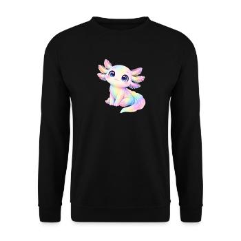 Mignonne Axolotl Pastel Cartoon - Sweat-shirt Unisexe - noir - Devant - Alina (178cm) & Michal (187cm)