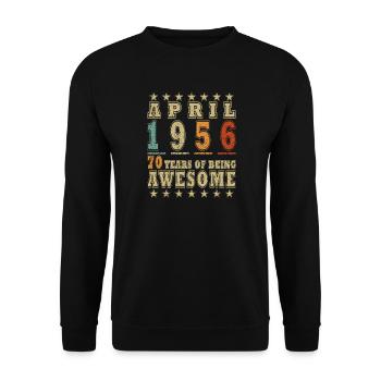 Anniversaire avril 1956 - Sweat-shirt Unisexe - noir - Devant - Alina (178cm) & Michal (187cm)