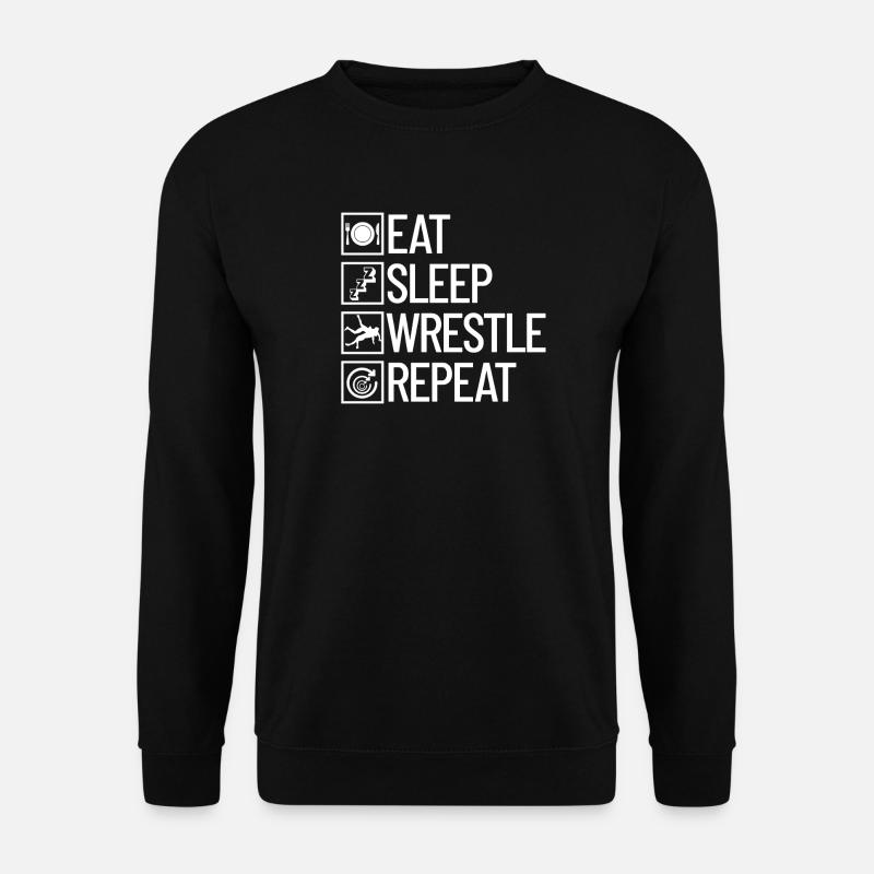 Eating Sleeping Wrestling Repeating Wrestling - Unisex Sweatshirt - black