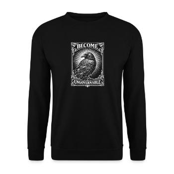 Become an ungovernable funny raven - Unisex Sweatshirt - black - Front - Alina (178cm) & Michal (187cm)