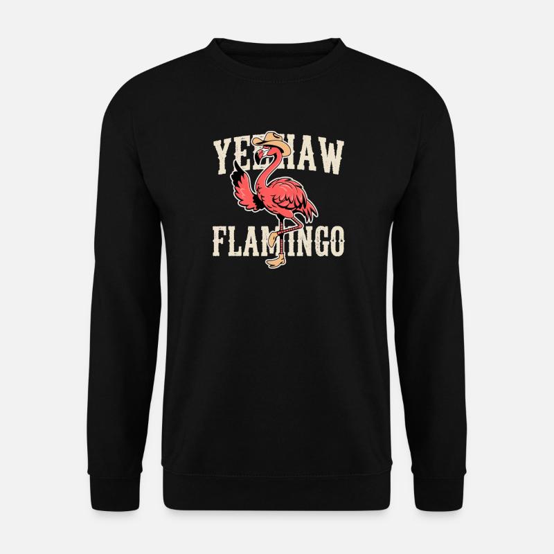 Ja, Flamingo Cowboy Vibe - Unisex Pullover - Schwarz