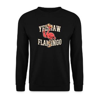 Western Flamingo Rodeo - Unisex Sweatshirt - black - Front - Alina (178cm) & Michal (187cm)