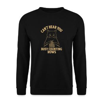 Compter les lignes | Humour de tricot de chat - Sweat-shirt Unisexe - noir - Devant - Alina (178cm) & Michal (187cm)