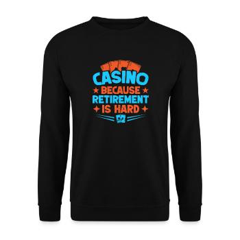 Fan de jeux parce que la retraite est difficile à jouer - Sweat-shirt Unisexe - noir - Devant - Alina (178cm) & Michal (187cm)