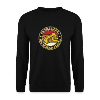 Funny Harmonica Player Professional Harmonica - Unisex Pullover - Schwarz - Vorne - Alina (178cm) & Michal (187cm)